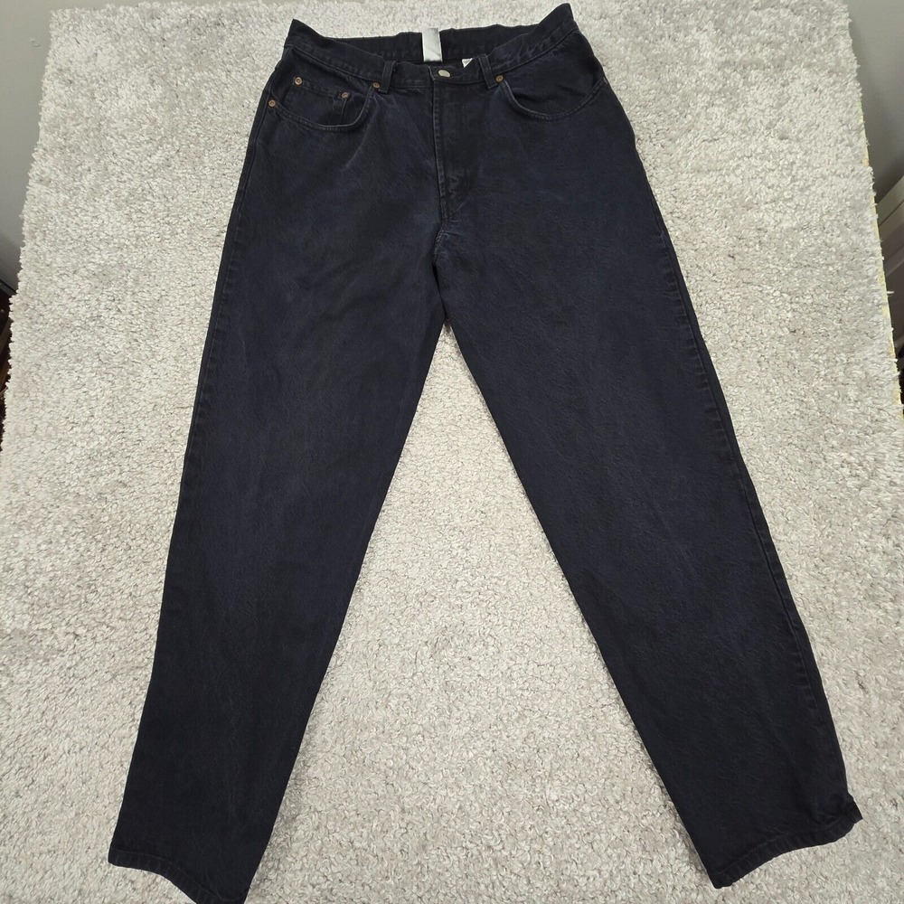 Lucky Brand Mens Black‎ Dungarees Relaxed Tapered Jeans 34 (Fits 31x33) Vintage